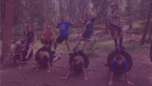 Team building tire swing.